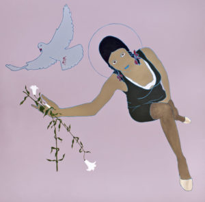 Angelic Greetings (Orsolya Karafiáth) | 2010 | 190x190 cm | oil on canvas