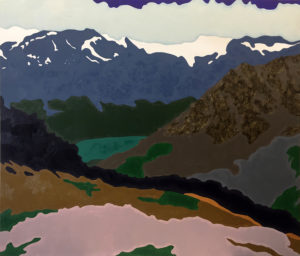 Lake Champfèr from above | 2016 | 85x100 cm | oil on canvas